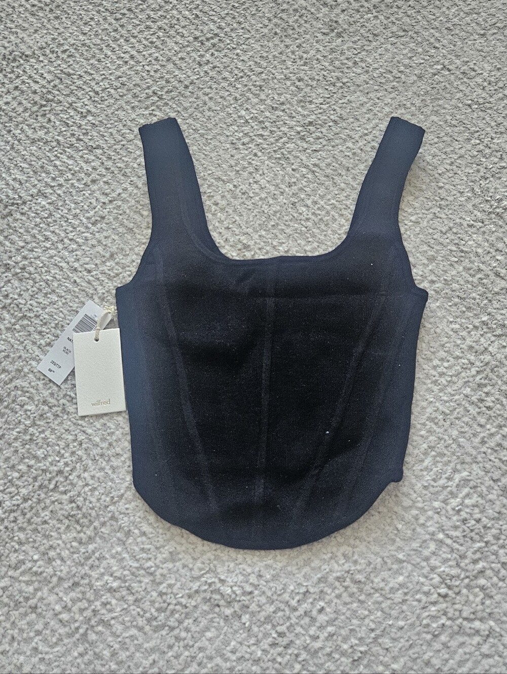 WILFRED Natalie Top Black Knit Bustier Contemporary XXS Aritzia NWT
